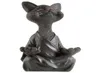 Grillige zwarte Boeddha Cat Figurine Meditatie Yoga Collectible Happy Decor Art Sculptures Garden Beelden Home Decorations1061298