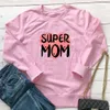 Designer Women's Hoodies Sweatshirts Hot Mothers Day Super Mom Letter Love Gedrukte ronde nek lange mouwen hoodie