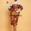 Abbigliamento etnico Abiti africani per donne Design in poliestere Dashiki Abaya Bandaggio Midi Bazin Abita