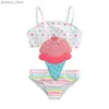 Één-stuks kleuterschool babymeisje zwempak watermeloen zwempak strand zwempak bikini schattige zomer uit één stuk badpak baby zwempak y240412