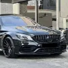 Glossy Black Car Front Bumper Lip Diffuser Spoiler Body for Mercedes-Benz C Class W205 C205 S205 C63 C63S AMG 2015-2022 COUPE