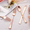 Dostępne zastawy stołowe Eleganckie srebrne/złote/różowe plastikowe srebrne oprogramowanie do stolika wielokrotnego użytku odpowiednie na imprezy wesela i