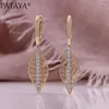 Dangle Earrings PATAYA Champagne Gold Color Leaf Earring Fashion Natural Zircon Vintage For Women Gift Daily Fine Jewelry 2024
