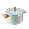 Porcelaine Pot émaillé 3,3L Double à fond Pot de soupe Cuisine Cuisine de cuisine polyvalente Pan antiadhésif Général Utiliser la cuisine Cuissier