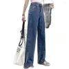 Jeans femminile femminile di carico a larga gamba 2024 Autunno Pantaloni in bagagli ad alta vita Lady Streetwear Street Denim Pantaloni Denim Female Straight