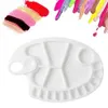 Durable Practical White Oval Plastic Paint Tray Watercolor Pigment Pallet for Artist Multifunctional Drawing Palette