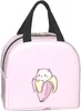 Różowy kawaii kot wielokrotnego użytku przenośne termiczne pudełko na lunch izolowane torba na lunch torba na lunch mała piknikowa torba na przekąskę pojemnik na żywność