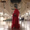 Sondr Elegante rode veeravondjurken Saoedi -Arabische vrouwen Jacke Sheeves een lijn formeel feest prom jurken 2023 Vestido de Noche