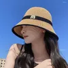 Wide Brim Hats Straw Fisherman Hat Foldable Sun Stylish Anti-uv For Women Protection With Camping