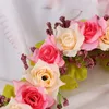 Decoratieve bloemen plastic jas hangers hart slingeren hangende bruiloft nep vintage kunstmatige paarse gouden handgreep