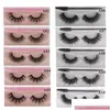 False Eyelashes 3D Mink With Arasa Brush Set Handmade Faux Fake Lashes Natural Soft Thick Long Eye Lash Pack Tra Wispy Eyelash Kit Ext Dhkuc