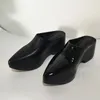 Talltor Hemegot TechnocLog Mules Platform Kvinnor/män Skor Grunt Zapatillas de Mujer Patent Läder Sandalias Designer