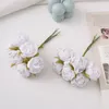 Flores decorativas 60pcs 2,5 cm Artificial Rose Bouquet Bouquet Tea Bud Bud Diy coreia de corpete Decoração de casamentos