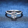 Sier S925 Sterling weiblicher Ringtemperament Taube Ei Mosang Stein 2 Kombination Ehering Mosang Diamond Ring Weibchen