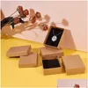 Jewelry Cajas de cajas Pandahall Regalo de cajas de cartón para aretes Collar Collar Organizador de empaquetado 9x7x3cm 12pcs Drop entrega Packa Dht1p