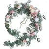 Dekorativa blommor Artificial Rose Vine Flower Garland Wedding El Table Outdoor Decor Stage Bakgrund Arch