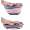 Bowls 3pcs Folding Bowl Outdoor Camping With Lid Silicone Children's Portable Office Lunch Box Set Can Be Folded