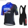 Jersey de ciclismo Sets Soudal Paso rápido Cycling Jersey Men Sets Ropa de bicicleta Breathab Anti-UV Bicyc Wear/Short Seve Malllot Ciclismo Hombre L48