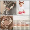 Mobiler# Baby Wood Crochet Barnvagn Toys Elephant Bed Hanging Rattle Toy Crochet Animal Pead Bead Armband Baby Crib Mobile Rattle Toy Y240412Y240417TAV0