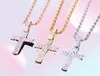 Ice Out Square Zircon Men's Pendant Necklace Rock Street Hip Hop Jewelry Three Colors for Gift5108200