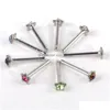 Näsringar studs stjärna piercing näsring rostfritt stål studs 24 st/pack colorf strass kropp smycken örhängen dropp leverans dhkcy