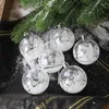 Decorative Figurines 6pcs White Snow Ball Christmas Ornaments Hanging Tree Decorations Clear Baubles Balls Xmas