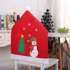 Couvre-chaise 1pc Couverture arrière de Noël Santa Claus Table non tissée Cotton Red Hat Xman pour les décorations de maison O1