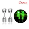 Party Decoration Led Earring Glowing Crystal Rostfritt Ear Drop Light Up Stud Christmas Luminous Neon Bar Rave Wedding Jewelry Gift 1PC