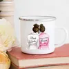 Tasses personnalisées en émail personnalisé Nom personnalisé Tea Coffee Wine Bride Brides Drides Cup Engagement Mariage Party Cadeaux pour Maid of Honor