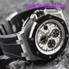 Элегантное запястье AP Watch Royal Oak Offshore 26400 Диаметры 44 мм один трудно найти белый фон Черный хромоток