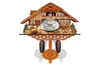 Horloge murale coucou en bois Antique, cloche de temps d'oiseau, montre d'alarme, décoration de la maison H09224072584