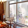 Window Stickers Daisy Pattern Frosted Privacy Film Stained Glass Shower Door