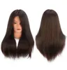 18 pouces brun 100 réels de cheveux de cheveux humains coiffeur coiffeur mannequin têtes poupées têtes de cheveux longs coiffure pratiquer la tête beauté 2804553