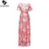 Vestidos de maternidade vestido de maternidade de chivry feminino feminino floral manga curta maxi vestido longo vestido casual vestido de maternidade de verão 24412