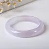 Bangle Type Pale Violet Agate and Chalcedony Jade Armband Thin Round Strip Female Girl