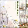 Window Stickers Daisy Pattern Frosted Privacy Film Stained Glass Shower Door