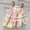 Luxury Baby Tracksuit Colorful Match Printing Girls Dress Suit Kids Designer Clother Taille 90-160 cm T-shirt et jupe courte 24april
