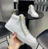 Famous Brand High Top Kriss Sneakers Chaussures Men Zip Fonduant Côtés Gold-Tone Hardware Suede Trainers en cuir Homme Casual Walking EU38-46 avec boîte