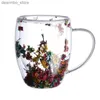 Casas de vino Flower Flower Lass Lass Lass de vino tinto Hih Borosilicate Lass con mango L49