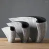 Vasen nordische fächerförmige Harz-Vase-Modellraum Weichdekoration El Home Living Dekorationen