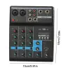 Mixer Professional Audio Mixer 4 Channels Bluetooth Sound Mixing Console for Home Karaoke KTV med USB Sound Card Sound Effects