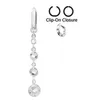 Crystal Tassel Fake Belly Button Rings 316L Steel Body Jewelry Belly Piercing Rings Sexig Fake Navel Piercing Ombligo6518032