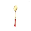 Łyżki Gold Coffee Spoon -Crade Dessert Tea Kitchen Strewa stołowa Akcesoria 410 Stal nierdzewna 25 g runda