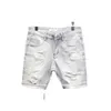Koreaner Retro Japaner vielseitiger, lose geradlinige Denim Shorts Casual Hosen Jungen weiße Farbe kurz gerissene Hip -Hop -Jeans 240408