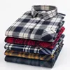 Herren lässige Hemden 6xl Hemd Langarm Frühling Sommer Baumwollwatte Nichtmirren hochwertige Business Plaid atmungsable Mode