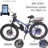 Cyklar Ride-ons Electric Bicycle For Men Fat Bicycle Front and Brab Double Drive Outdoor Mountain Bike 4.0 Fat Tire E-Bike 32AH 2000W * 2 L47