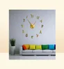 Wandklokken Arabische nummers DIY Giant Wall Clock Arabische nummers Acryl Mirror Effect Stickers Frameless grote stille wandwijk HO7617337