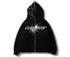 Hoodies pour hommes Sweatshirts Spider Diamond Men Men de fermeture à sweat zipper Gothic Lettre graphique Vêtements punk adolescents surdimensionnés surdimensionnés Zip up Str8445207