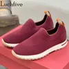 Casual Shoes 2024 Stickade Sneakers for Women Flat Loafer Lazy Elastic Slide on Autumn Ventilate Brand Run Mujer