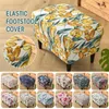 Chair Covers Rectangular Footstool Cover Simple Printing Nordic Fabric Dust Elastic Furniture Protective Living Room Bedroom